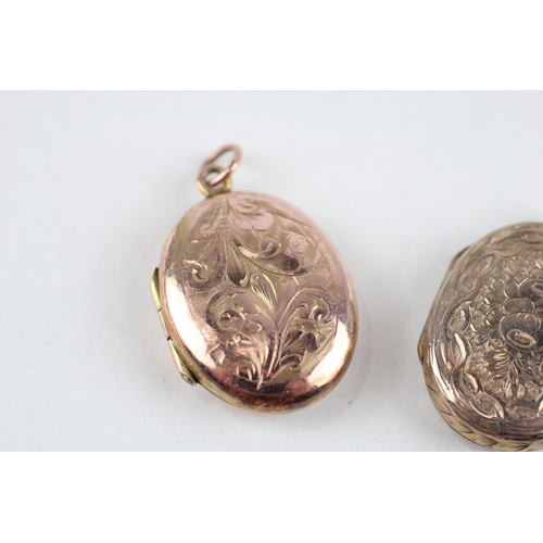 18 - 9ct gold back & front locket pendants (8.6g)