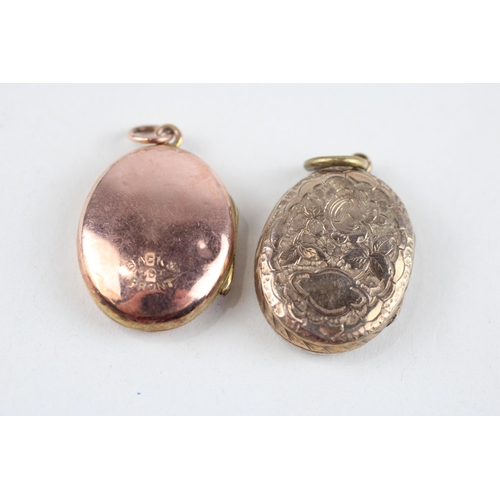 18 - 9ct gold back & front locket pendants (8.6g)