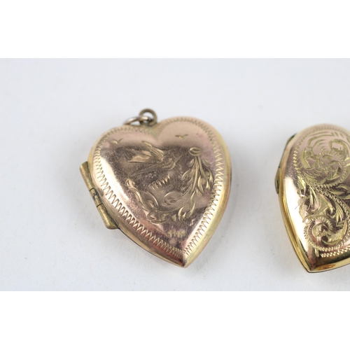 20 - 2 x 9ct gold back & front heart locket pendants (1.9g)