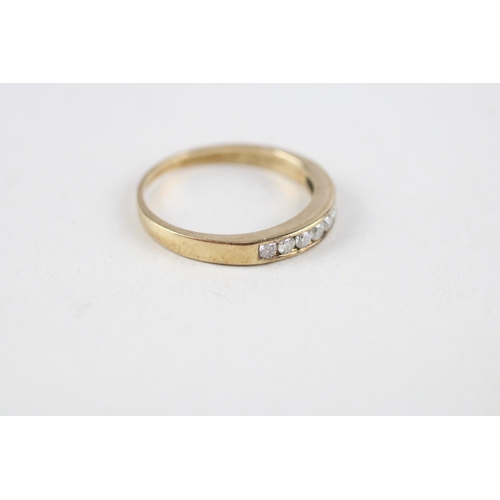 51 - 9ct gold diamond half eternity ring (1.9g) Size  L