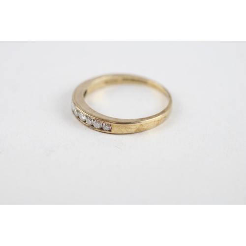 51 - 9ct gold diamond half eternity ring (1.9g) Size  L