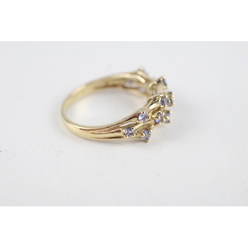 60 - 9ct gold tanzanite ring (3.1g) Size  O 1/2