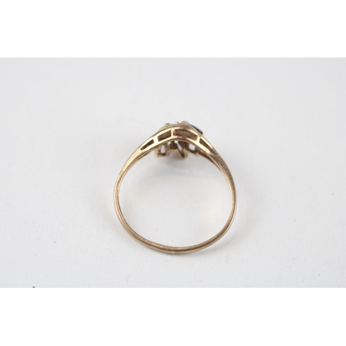 11 - 9ct gold vintage sapphire dress ring (1.4g) Size  L