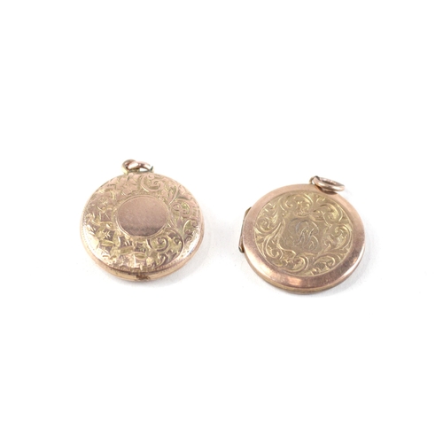 71 - 2x 9ct gold back & front patterned lockets (11.8g)