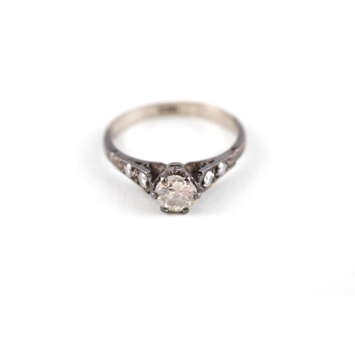 73 - 18ct gold diamond solitaire ring (3.8g) Size  P