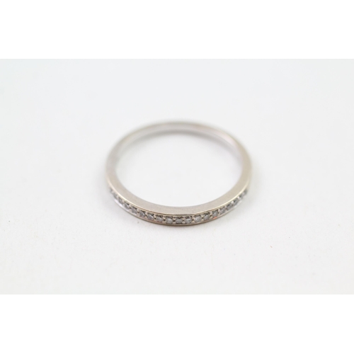 77 - 18ct gold diamond half eternity ring (2.1g) Size  N 1/2