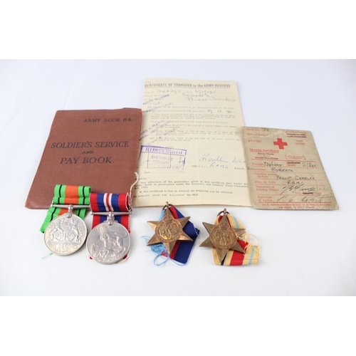 261 - WW.2 Medal Group & Paperwork Inc. A.B64 - Discharge Sheet Dated 27-8-45