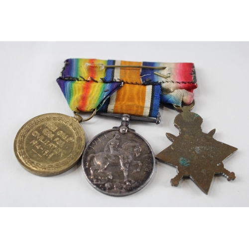 265 - Mounted WW.1 1914-15 Star Trio Named. J.10863 H.R. Holden. A.B.R.N