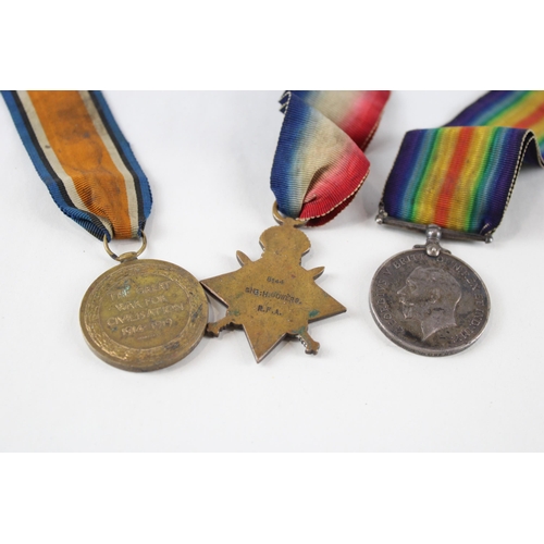 267 - WW.1 1914-15 Star Trio & Original Ribbons Named. 8144 Gnr. H. Gowers R.F.A-R.A