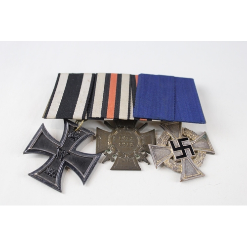 268 - Mounted German WW.1 - WW.2 Long Service Medal Group Inc Iron Cross 2nd Class Etc