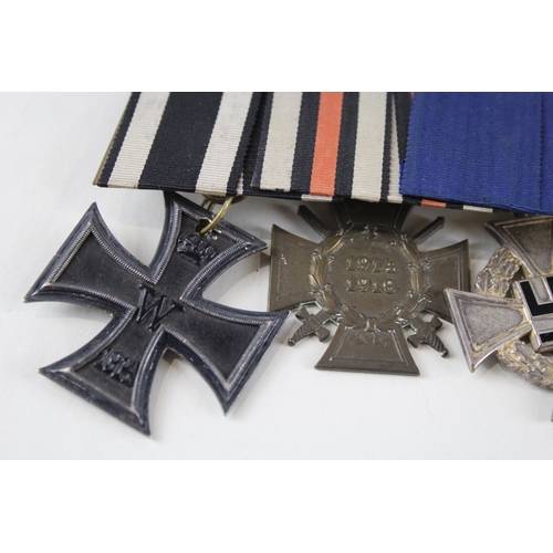 268 - Mounted German WW.1 - WW.2 Long Service Medal Group Inc Iron Cross 2nd Class Etc