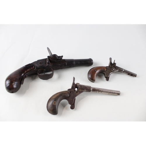 270 - 3 x Antique Pistols Inc. Flintlock