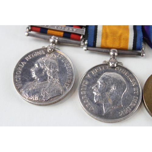 271 - Boer War - WW.1 Mounted Medal Group Named. Q.S.A 32986 Pte. C.C. Gregory 71st