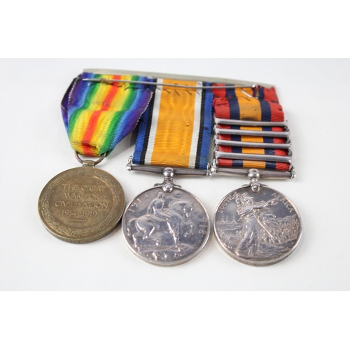 271 - Boer War - WW.1 Mounted Medal Group Named. Q.S.A 32986 Pte. C.C. Gregory 71st