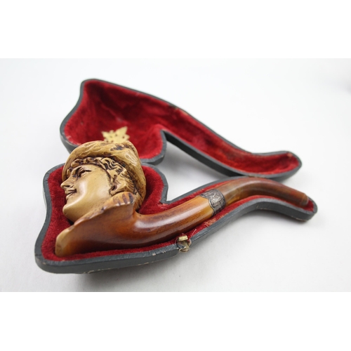 275 - Antique Late Victorian Carved Meerschaum Smoking Pipe In the Form of a Lady 62g