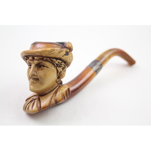 275 - Antique Late Victorian Carved Meerschaum Smoking Pipe In the Form of a Lady 62g