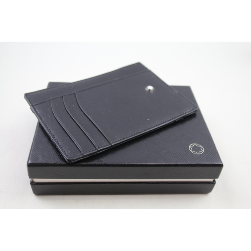 278 - Montblanc Gents Black Leather Pocket Notebook / Card Wallet In Original Box