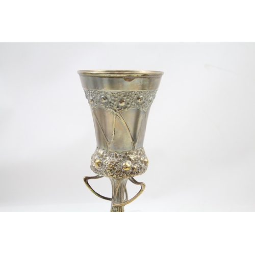 279 - Antique ART NOUVEAU Silver Plated Ornate Chalice / Wine Cup (370g)