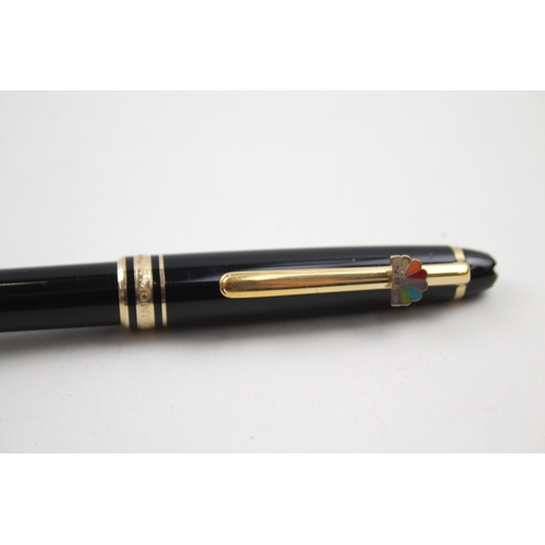 293 - Mont Blanc Ball Point Pen with NBC logo to the clasp and Mont Blacn plastic carry pounch