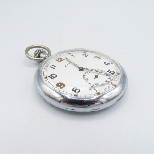 294 - CYMA G.S.T.P Miiitary Pocket Watch.  Runs but not time tested