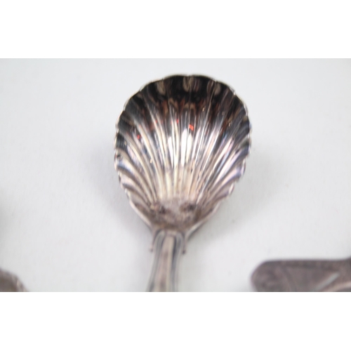 310 - 5 x Antique Georgian Hallmarked .925 Sterling Silver Caddy Spoons (42g)