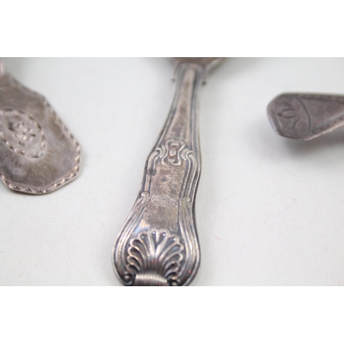 310 - 5 x Antique Georgian Hallmarked .925 Sterling Silver Caddy Spoons (42g)