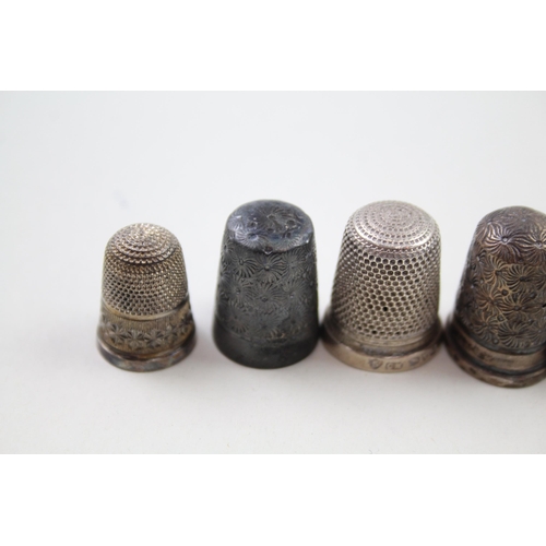 311 - 5 x Antique Hallmarked .925 Sterling Silver Charles Horner Thimbles (21g)