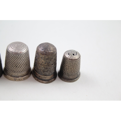 311 - 5 x Antique Hallmarked .925 Sterling Silver Charles Horner Thimbles (21g)