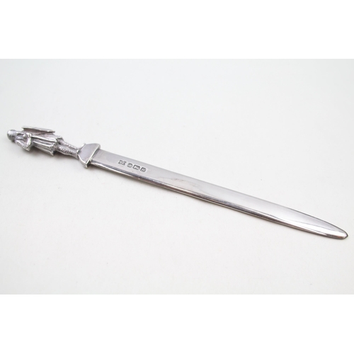 314 - Vintage 1976 Sheffield Sterling Silver Novelty 'Knight' Letter Opener (67g)