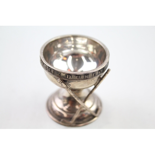 315 - Vintage 1929 Birmingham Sterling Silver Novelty Dunlop Souvenir Egg Cup (22g)