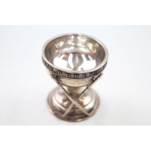 315 - Vintage 1929 Birmingham Sterling Silver Novelty Dunlop Souvenir Egg Cup (22g)