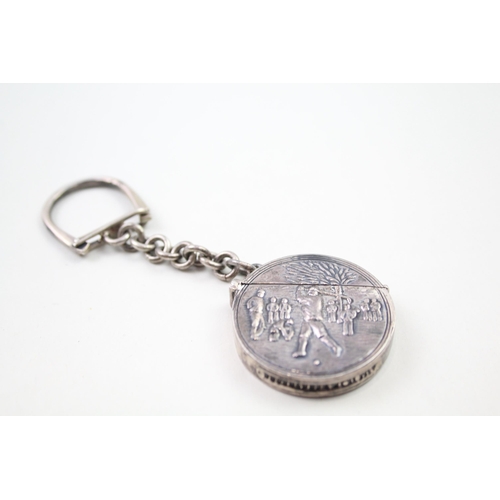 317 - Vintage Stamped .925 STERLING SILVER Novelty Golf  Vesta w/ Key Chain (27g)