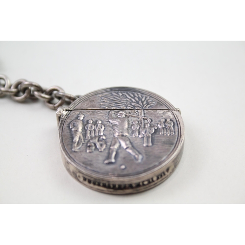 317 - Vintage Stamped .925 STERLING SILVER Novelty Golf  Vesta w/ Key Chain (27g)