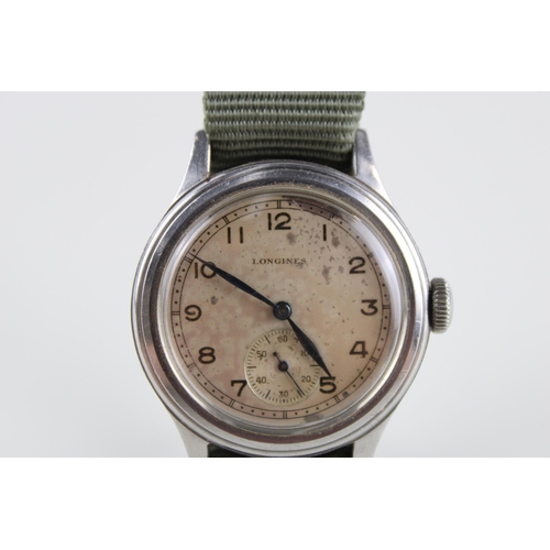 326 - 1940's LONGINES SEI TACCHE Gents Military Style WRISTWATCH Hand-wind WORKING