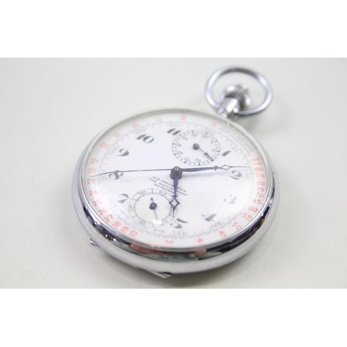 332 - Gents Vintage Up / Down Chronograph POCKET WATCH Hand-Wind WORKING