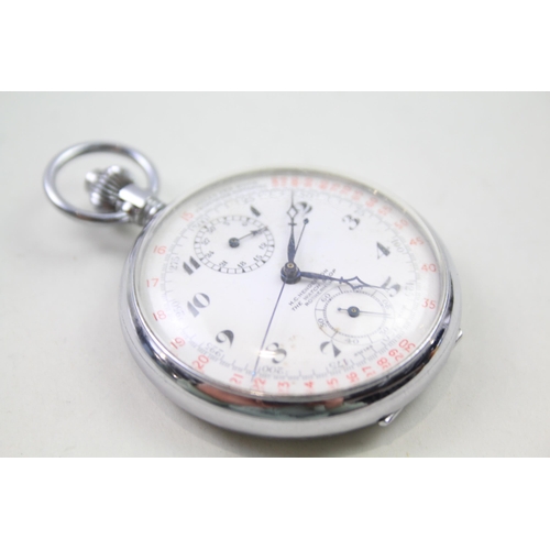 332 - Gents Vintage Up / Down Chronograph POCKET WATCH Hand-Wind WORKING