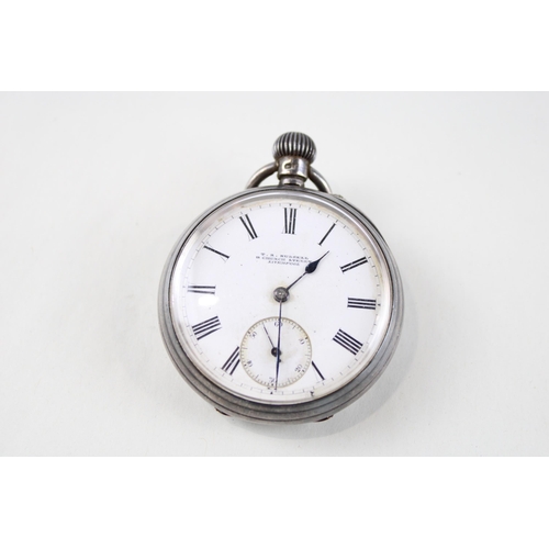 333 - T. R. RUSSELL Sterling Silver Cased Gents POCKET WATCH Hand-wind WORKING