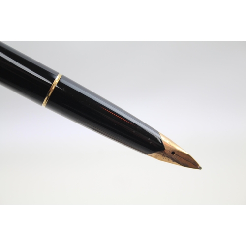 347 - CHALK MARKED Vintage Parker 65 Black Fountain Pen w/ 14ct Gold Nib WRITING