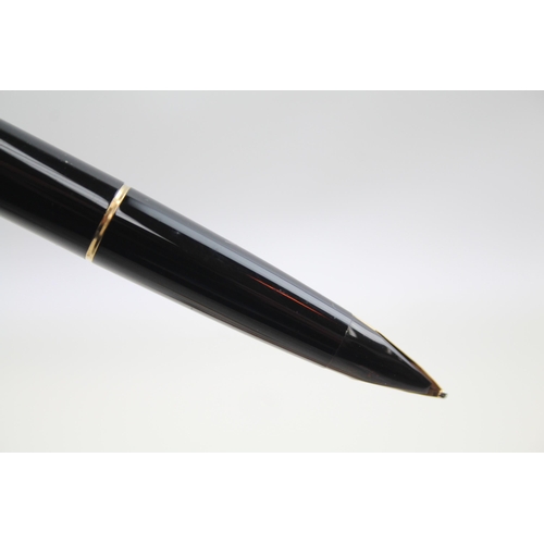 347 - CHALK MARKED Vintage Parker 65 Black Fountain Pen w/ 14ct Gold Nib WRITING