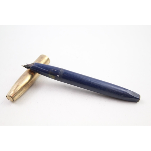 350 - Vintage SHEAFFER PFM Pen For Men Navy Fountain Pen w/ 14ct Gold Nib WRITING