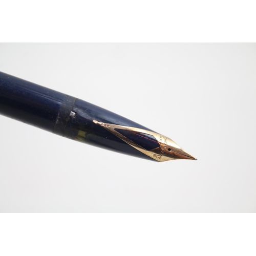 350 - Vintage SHEAFFER PFM Pen For Men Navy Fountain Pen w/ 14ct Gold Nib WRITING