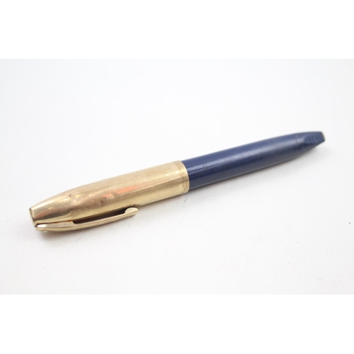 350 - Vintage SHEAFFER PFM Pen For Men Navy Fountain Pen w/ 14ct Gold Nib WRITING