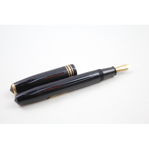 355 - Vintage CONWAY STEWART 58 Black Fountain Pen w/ 14ct Gold Nib WRITING