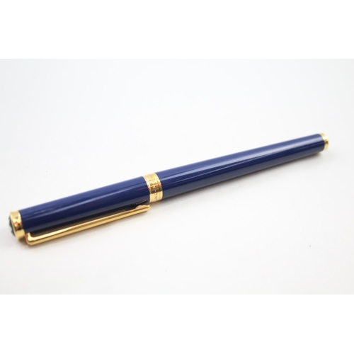 363 - MONTBLANC Noblesse Oblique Navy Fountain Pen w/ 14ct Gold Nib WRITING