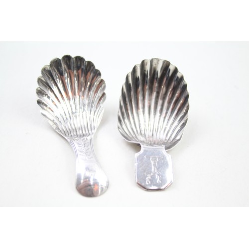 299 - 2 x Antique Hallmarked .925 Sterling Silver Georgian Caddy Spoons (15g)