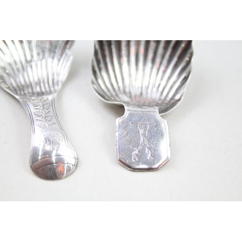 299 - 2 x Antique Hallmarked .925 Sterling Silver Georgian Caddy Spoons (15g)