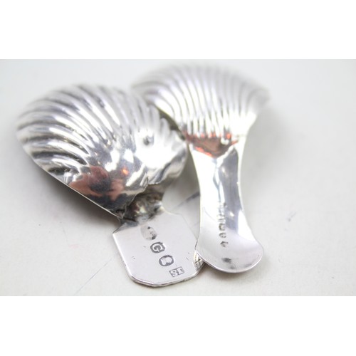 299 - 2 x Antique Hallmarked .925 Sterling Silver Georgian Caddy Spoons (15g)