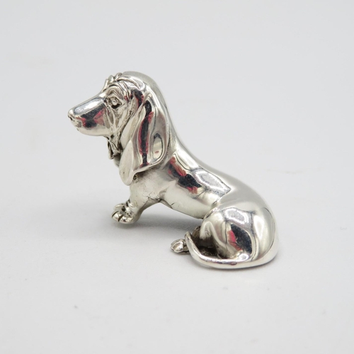 141 - HM 925 Sterling Silver Dachshund Sausage Dog in excellent condition (15g)  40mm long