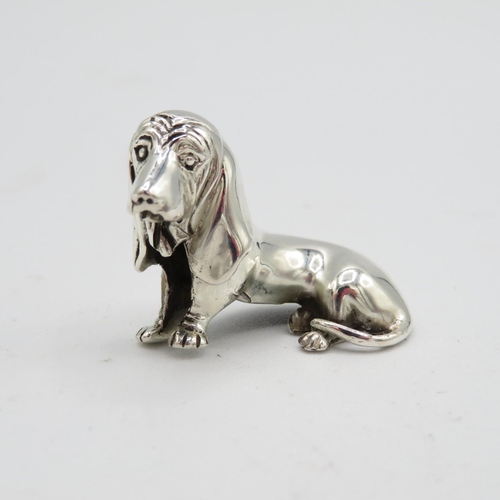 141 - HM 925 Sterling Silver Dachshund Sausage Dog in excellent condition (15g)  40mm long