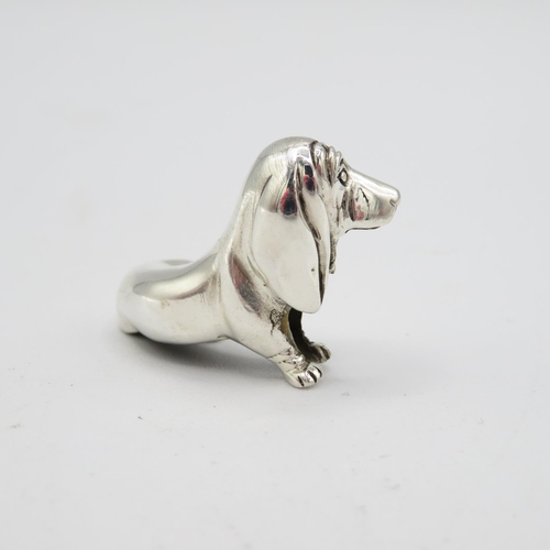 141 - HM 925 Sterling Silver Dachshund Sausage Dog in excellent condition (15g)  40mm long